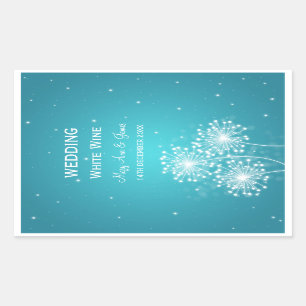 Elegant Wedding Wine Label Summer Sparkle Turquois