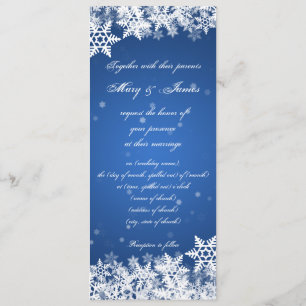 Elegant Wedding Winter Snowflakes Blue Sapphire Invitation