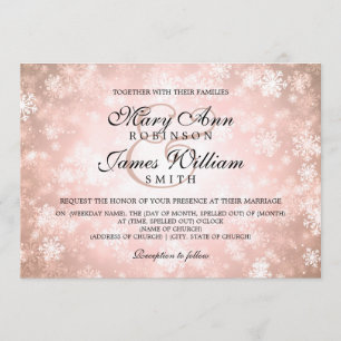 Elegant Wedding Winter Wonderland Sparkle Copper Invitation