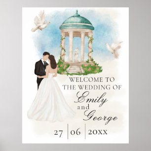 Elegant Wedding with Bride and Groom Gazebo Poster