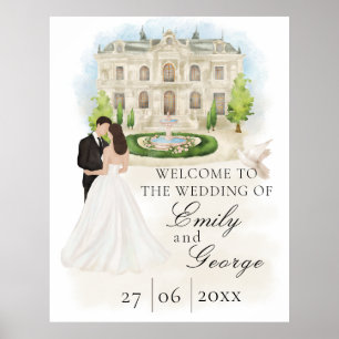 Elegant Wedding with Bride and Groom Venue Poster