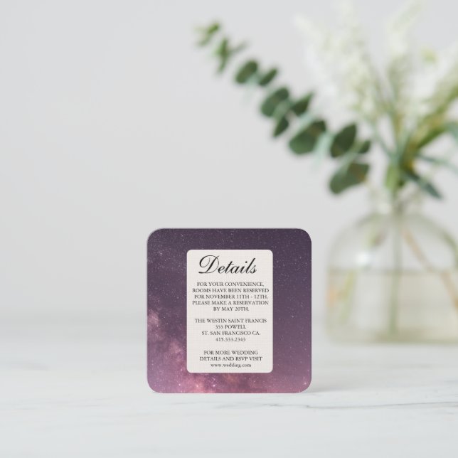 Elegant Wedding with simple  Enclosure Card (Standing Front)