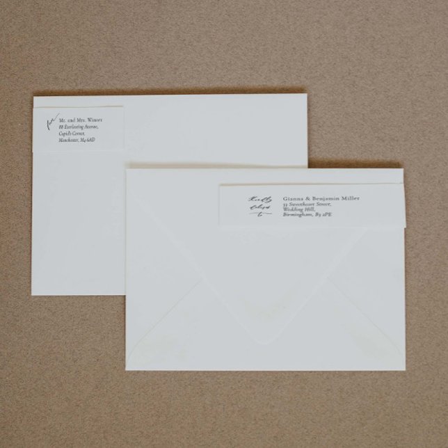 Elegant Wedding Wrap Around Address Label w Script (Creator Uploaded)
