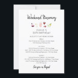 Elegant Weekend Birthday Itinerary Invitation<br><div class="desc">Elegant Minimalist Modern Calligraphic Weekend schedule timeline.
Design features an elegant modern style text layout. To make advanced changes,  please select "Click to customise further" option under Personalise this template.</div>