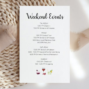 Elegant Weekend Events Itinerary Invitation