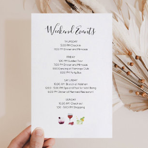 Elegant Weekend Events Itinerary Invitation