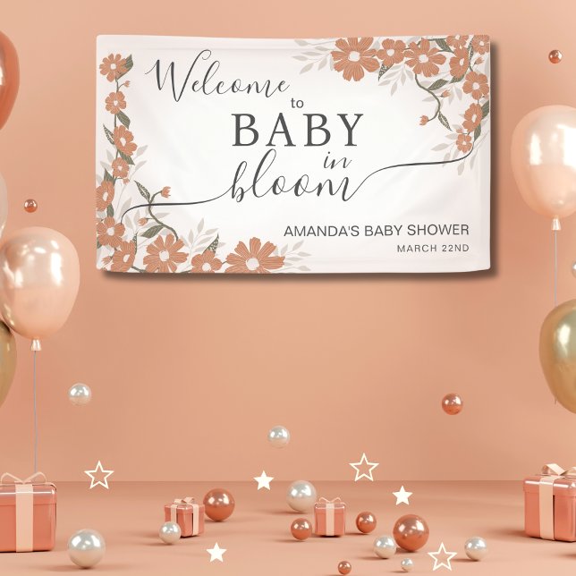 Elegant Welcome Daisy Baby in Bloom Baby Shower Banner (Creator Uploaded)