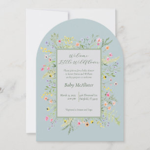 Elegant Welcome Little Wildflower Baby Shower  Invitation