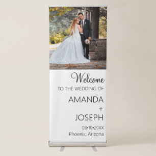 Elegant Welcome Photo Wedding Retractable Banner