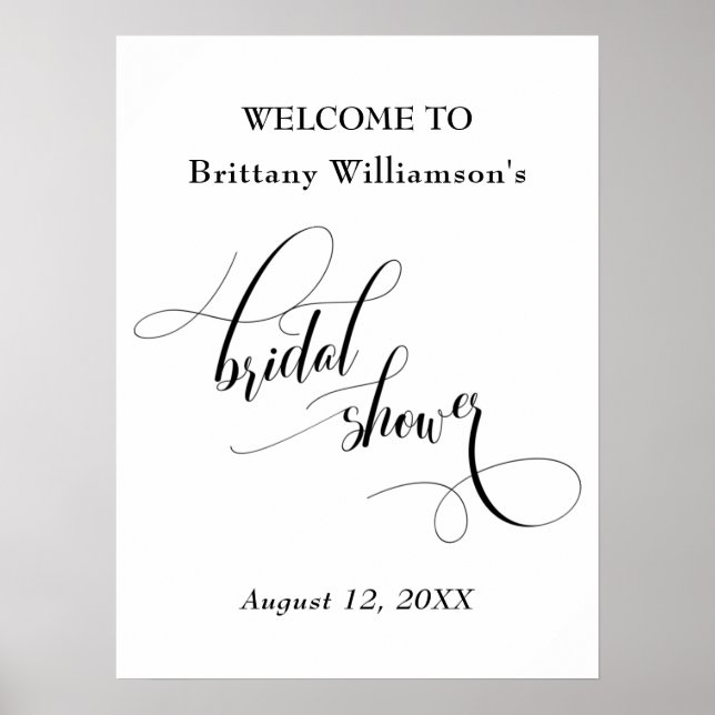 Elegant Welcome to Bridal Shower Sign (Front)