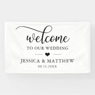 Elegant Welcome to our Wedding Heart WELCOME Banner