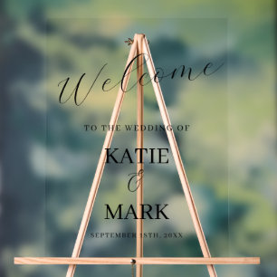 Elegant Welcome To Our Wedding Sign 