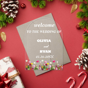 elegant welcome to our wedding sign acrylic invitations