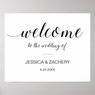 Elegant Welcome To The Wedding Of Poster