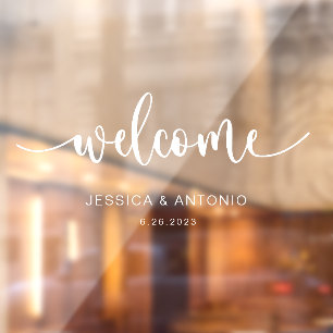 Elegant Welcome Wedding Cling Decal Sign -