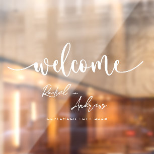 Elegant Welcome Wedding Cling Decal Sign -