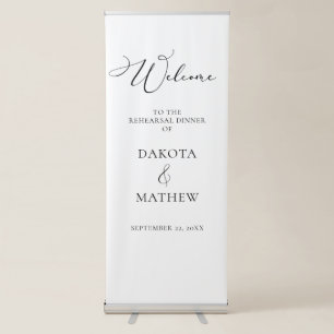 Elegant Welcome Wedding Rehearsal Dinner Retractable Banner