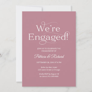 Elegant We're Engaged Engagement Party Invitation