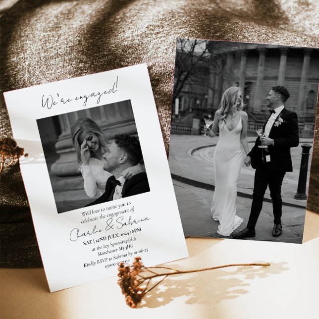 Elegant We're Engaged Engagement Party Invitation (Creator Uploaded)