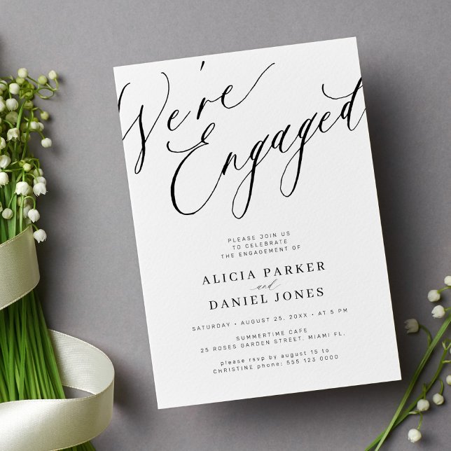 Elegant We're Engaged engagement party Invitation (Creator Uploaded)