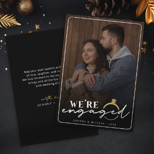 Elegant We're Engaged Photo Announcement Christmas