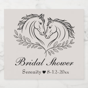 Elegant Western Horse Rustic Country Wedding Beer Bottle Label