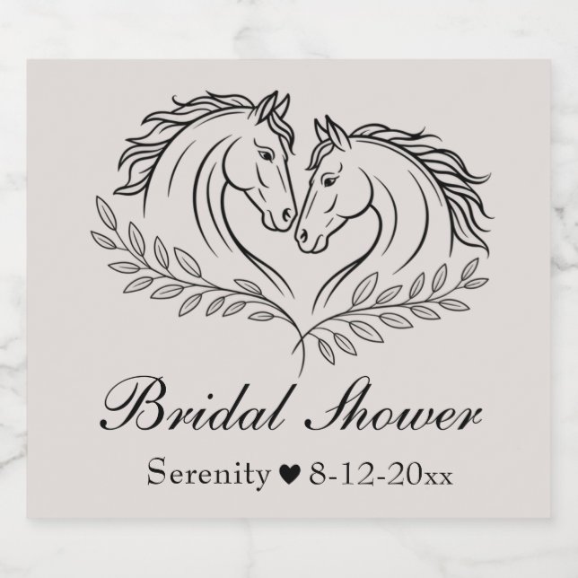 Elegant Western Horse Rustic Country Wedding Beer Bottle Label (Single Label)