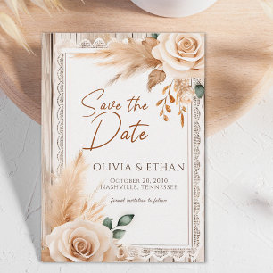 Elegant Western Rustic Floral Wedding Save The Date