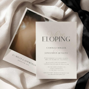 Elegant We've Elopement Photo Reception Invitation