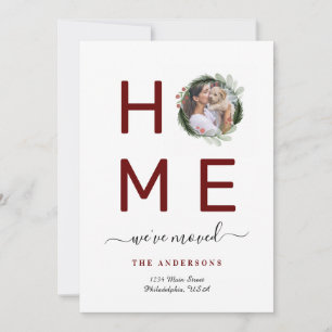 Elegant We've Moved Christmas Photo Wreath HOME Announcement