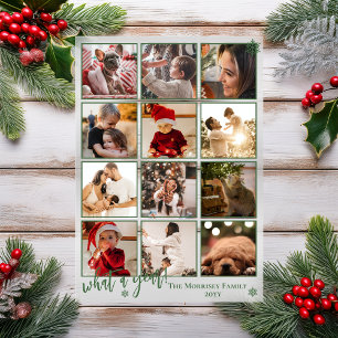 Elegant What A Year 12 Photo Snowflakes Acrylic Invitations