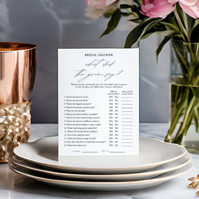 Elegant What did the Groom Say Game Card (Creator Uploaded)