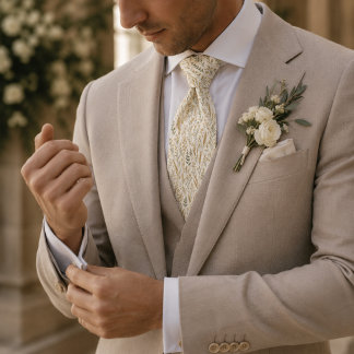 Elegant Wheat Meadow Wedding Tie