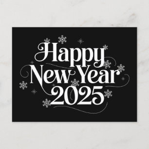 Elegant which Happy New Year 2025 Holiday Postcard