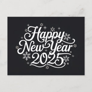 Elegant which Happy New Year 2025 Holiday Postcard