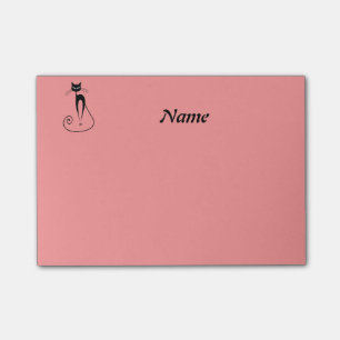 Elegant whimsical funny cat personalised post-it notes