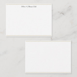 Elegant Whimsical Gold Frame Script Wedding Couple Card