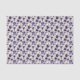 Elegant whimsical pansy tiled  tissue paper