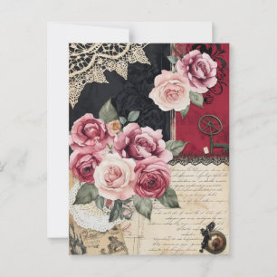 Elegant Whimsical Romantic Gothic Vintage  Postcard