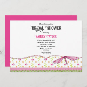Elegant Whimsical Script Boho Floral Bridal Shower Invitation