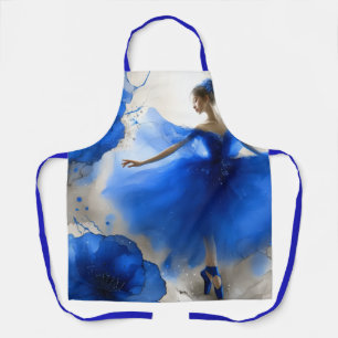 Elegant Whirl Ballet in Indigo blue Apron
