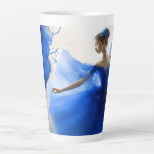 Elegant Whirl Ballet in Indigo blue Latte Mug
