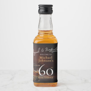 Elegant Whiskey Black Gold 60th Birthday Party Liquor Bottle Label