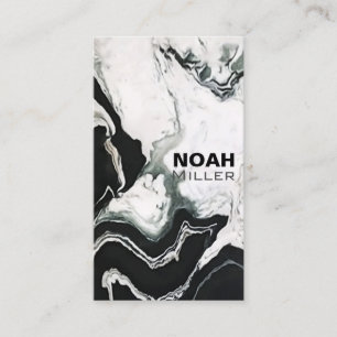 Elegant White and Black Abstract Panda Marble Business Card