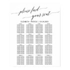 Elegant White and Black Calligraphy Seating Chart