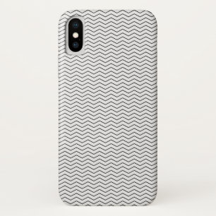 Elegant White and Black Chevron Pattern iPhone X Case
