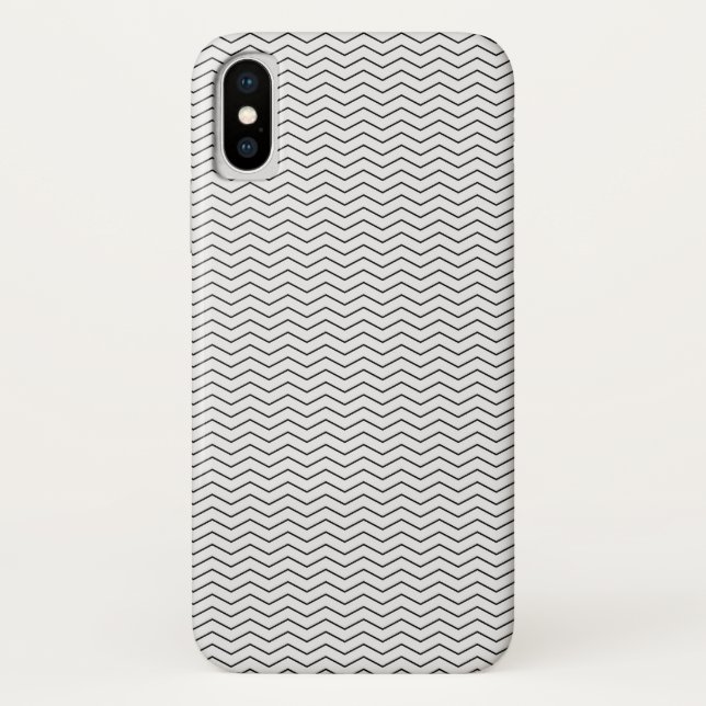 Elegant White and Black Chevron Pattern Case-Mate iPhone Case (Back)