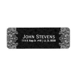 Elegant White And Black Floral Paisley Lace