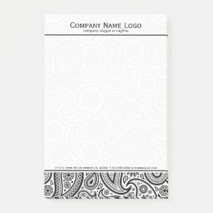 Elegant White And Black Floral Paisley Post-it Notes
