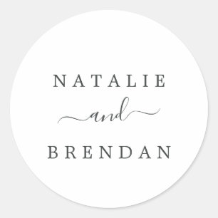 Elegant White and Black Wedding Envelope Seals